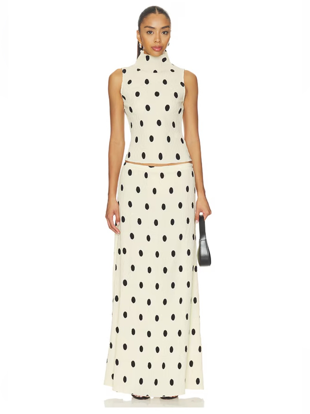 Lioness Ford Maxi Skirt Porcelain Polka Dot crinkle Revolve NWT M - Picture 5 of 10
